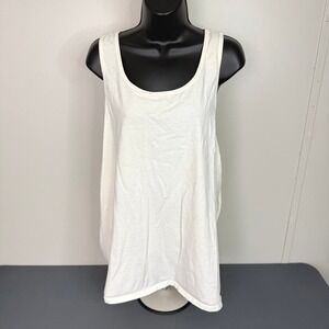 Vintage Jerzees Tank Top Mens XL White 90s Cotton Muscle Shirt Made in USA